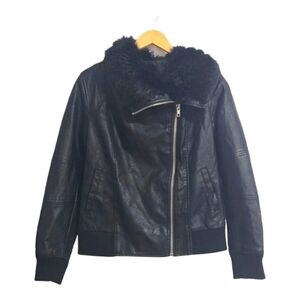 New Look Faux Leather Womens Moto Jacket Size US 14